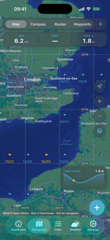 Yarely sea charts screen