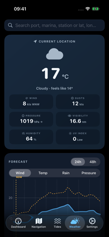 Yarely weather screen