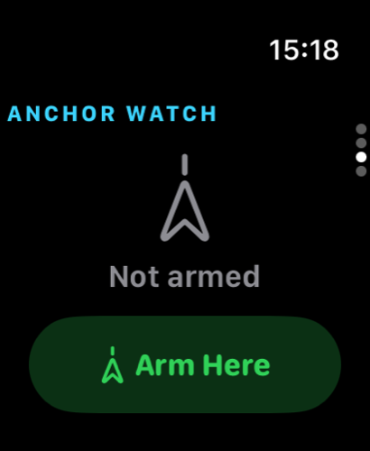Apple Watch anchor watch page